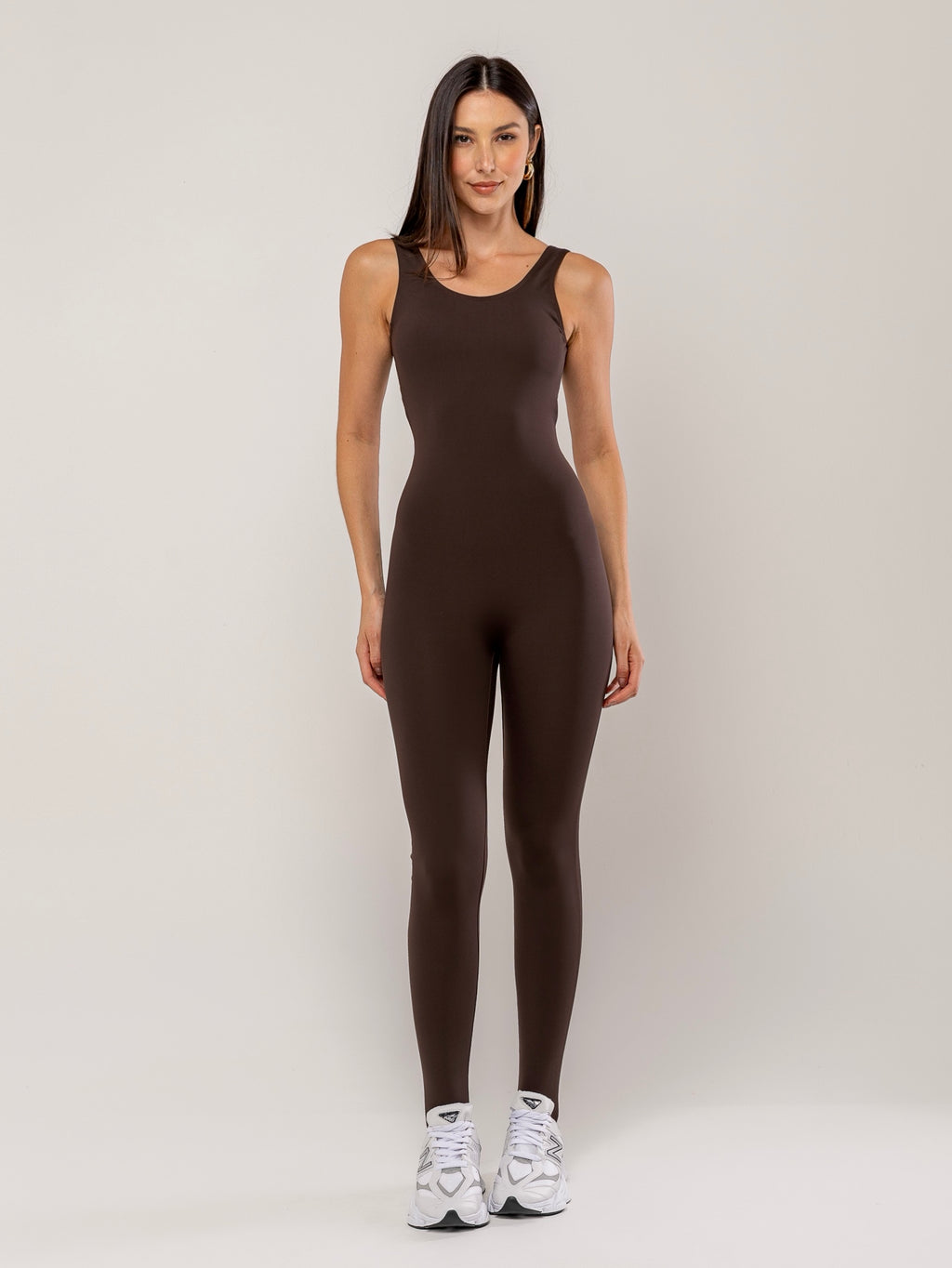 Macacão Gisele- Marrom Tecido Dark Premium