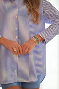 Camisa Catarina Listrada - Azul